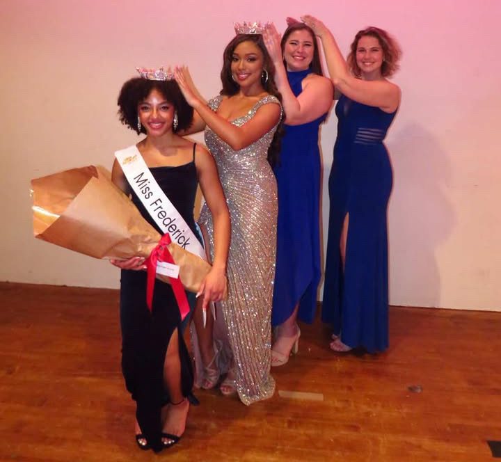 Alanah Fore, far left, getting crowned as Miss Frederick. Pageant competitions help acknowledge the achievements women in smaller communtiies have made.